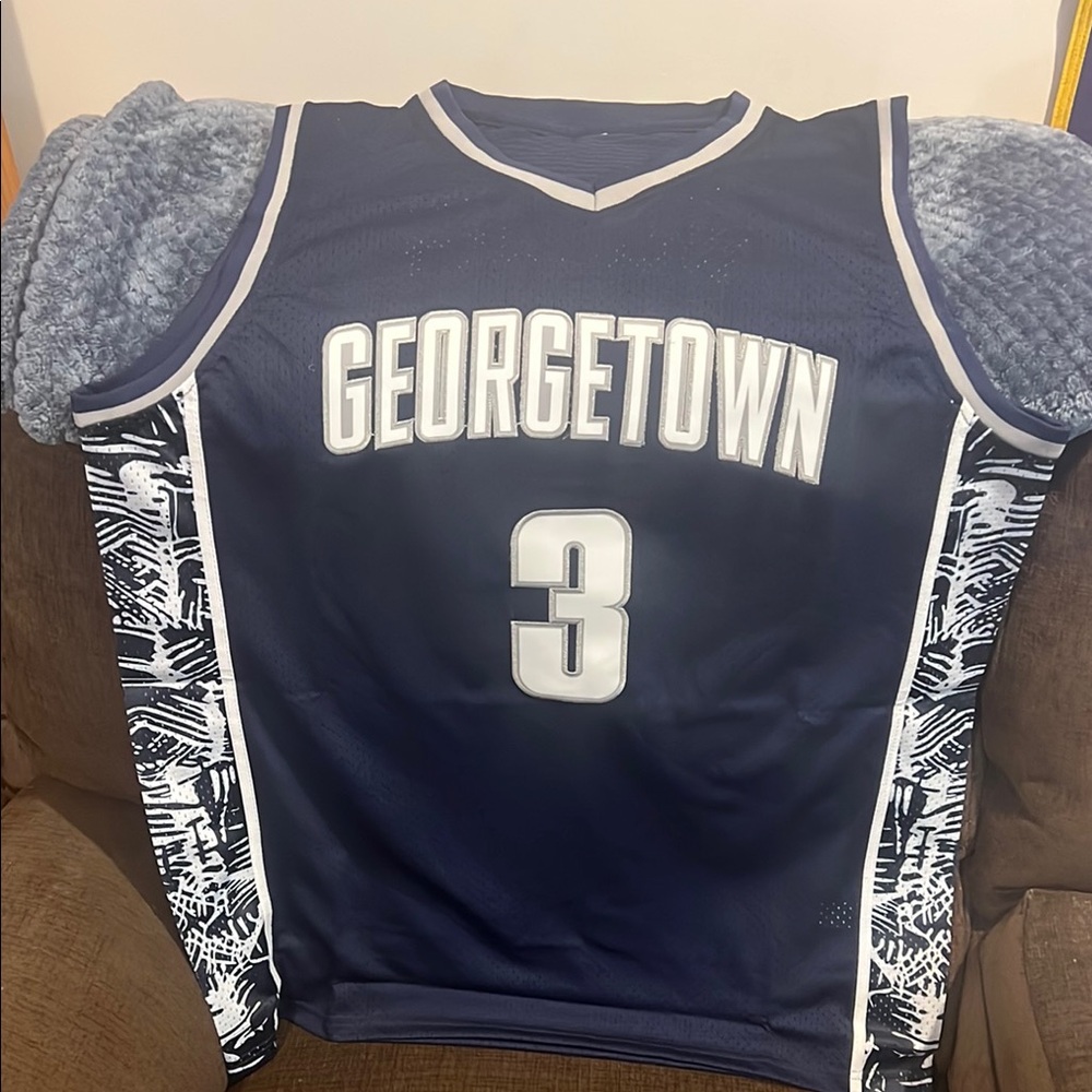 Replica Retro Georgetown Allen Iverson Navy Blue Jersey